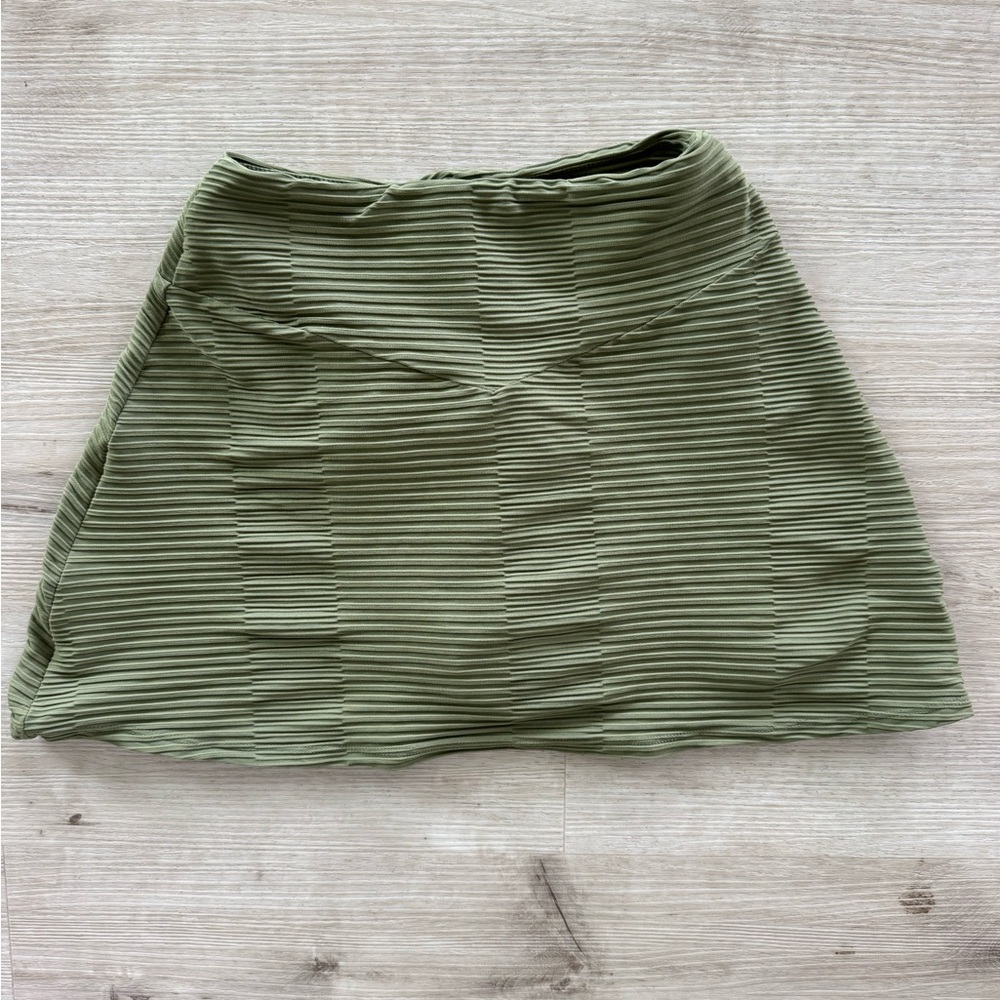 Acacia Swimwear Textured Green A-Line Skirt